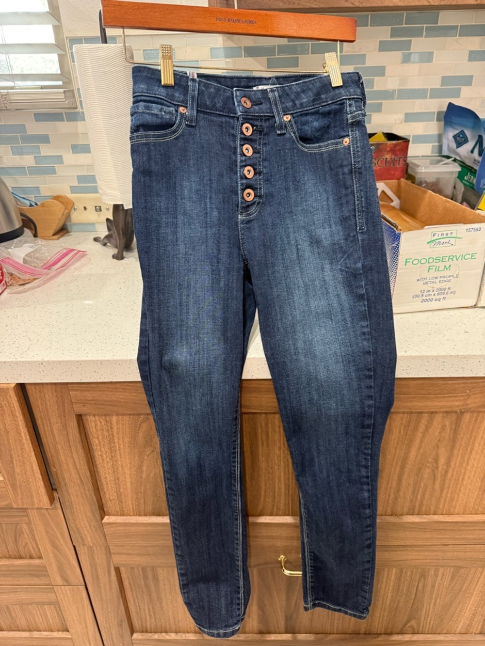 Morrison High-Rise Button-Fly Dark Blue Women’s Jeans